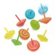 SET 10 PEONZAS DE MADERA NATURAL GIRO