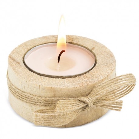 VELA DE MADERA ARTESANAL VESTA