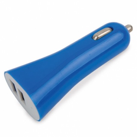 CARGADOR DE COCHE DOBLE USB AZUL