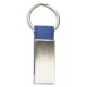 LLAVERO METALICO PIEL AZUL