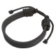 PULSERA POLIPIEL AJUSTABLE NEGRA