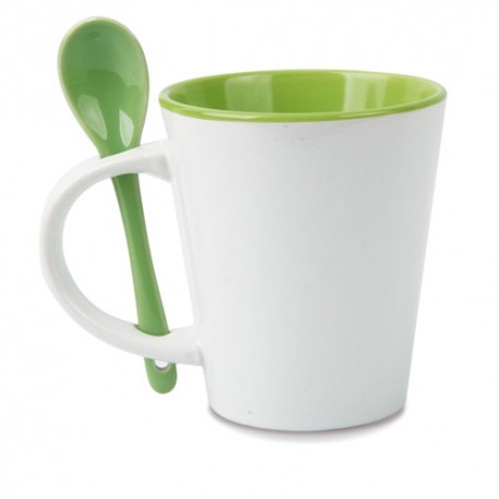 MUG CERAMICA CUCHARA PISTACHO