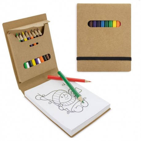 LIBRETA DE COLOREAR CON CAJITA12 COLORES PINTUR